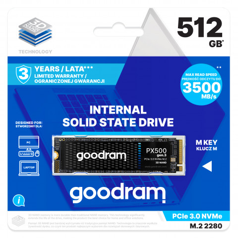 SSD GOODRAM PX500 GEN.3 PCIe 3x4 512GB M.2 2280 RETAIL - Galeria zdjęcie 2