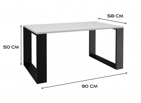 Stolik ława MODERN 90x58xH50 biały/czarny - Galeria zdjęcie 5