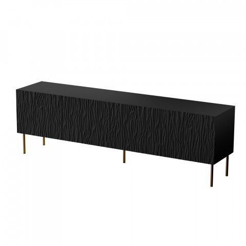 Szafka RTV JUNGLE 190x40,5x59,5 czarny mat + złote nóżki - Galeria zdjęcie 1