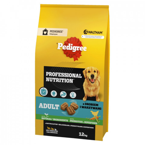 PEDIGREE Professional Nutrition Adult z Drobiem i warzywami, średnie i duże rasy - sucha karma dla psa - 12 kg - Galeria zdjęcie 1