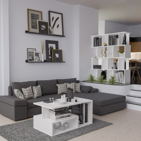 Regał FIESTA 4P 59,5x30xH140 biel - Galeria zdjęcie 5