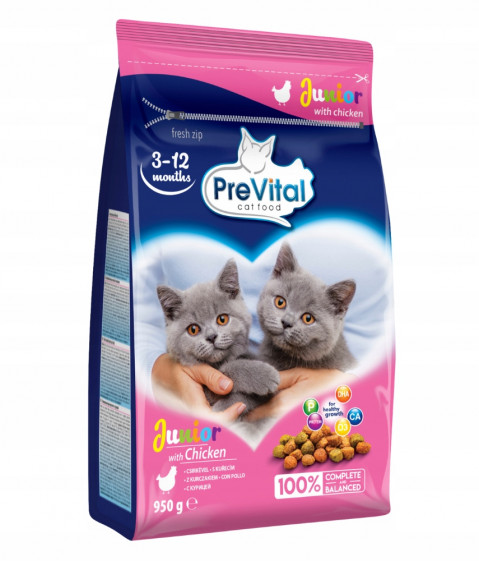 PREVITAL Junior Kurczak - sucha karma dla kota - 950g - Galeria zdjęcie 1