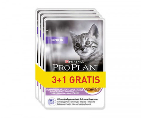 PURINA Pro Plan Junior Indyk - mokra karma dla kota - 85g 3+1 saszetka gratis - Galeria zdjęcie 1