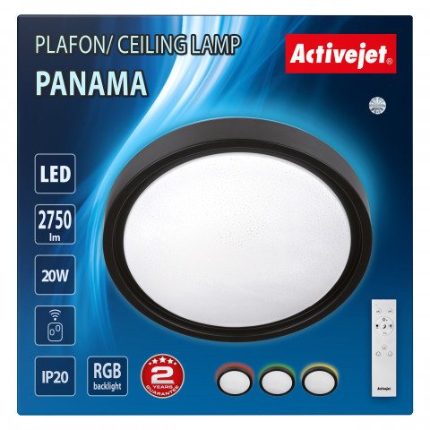 Nowoczesny plafon sufitowy LED Activejet PANAMA RGB ściemnialny ze zdalnym sterowaniem na pilota - Galeria zdjęcie 7