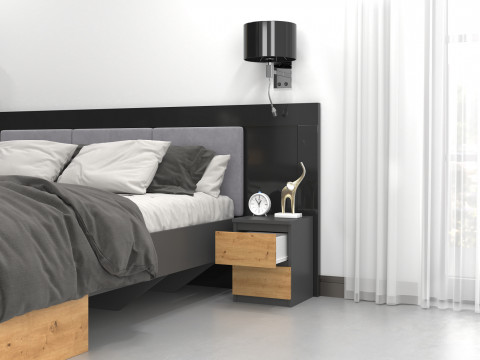 Szafka nocna M2 30x30xH40 antracyt/artisan - Galeria zdjęcie 5