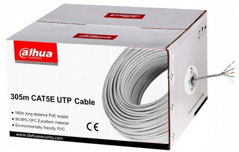 Kabel sieciowy DAHUA drut, 100% miedź PFM920I-5EUN (UTP; 305m; kat. 5e) - Galeria zdjęcie 2