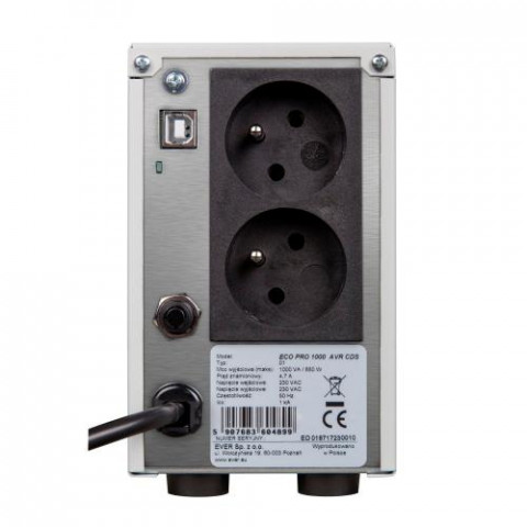 Zasilacz UPS EVER ECO PRO 700 AVR CDS (700VA) (W/EAVRTO-000K70/00) - Galeria zdjęcie 3