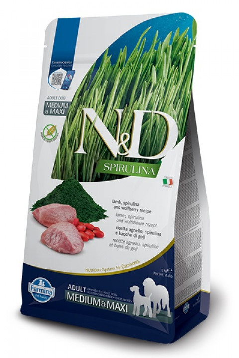 FARMINA N&D Spirulina Lamb Adult Medium&Maxi - sucha karma dla psa - 7 kg - Galeria zdjęcie 1