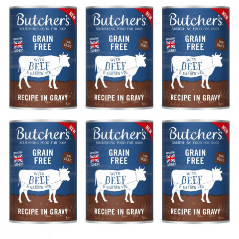 BUTCHER'S Original Recipe in gravy Kawałki z wołowiną w sosie - mokra karma dla psa - 6x400g - Galeria zdjęcie 1