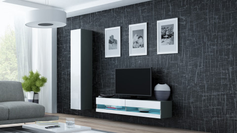 Zestaw meblowy VIGO NEW 13 szary/biały połysk - Galeria zdjęcie 1