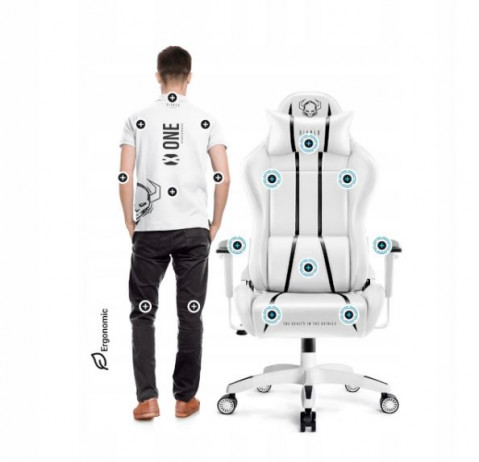 Fotel gamingowy DIABLO X-ONE 2.0 normal fotel biało-czarny - Galeria zdjęcie 7
