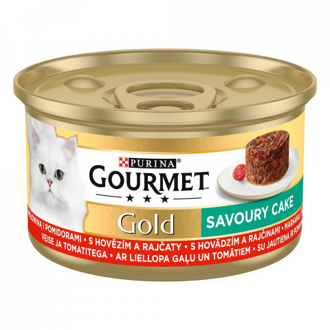 Gourmet Gold Savoury Cake wołowina z pomidorami - mokra karma dla kota - 85 g - Galeria zdjęcie 1
