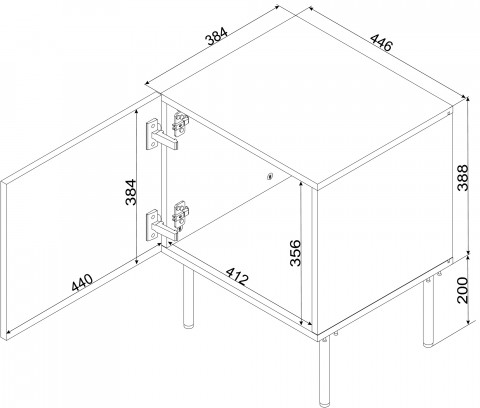 Szafka nocna 2szt SIENA 44,5x40x59 kaszmir mat - Galeria zdjęcie 4