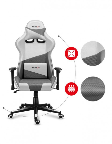 Fotel gamingowy Huzaro Force 6.2 White Mesh - Galeria zdjęcie 16