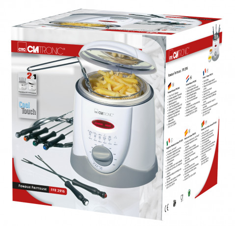 Frytownica Clatronic FFR 2916 z fondue (1l 840W biało-szara) - Galeria zdjęcie 10