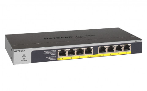 Switch Netgear GS108LP-100EUS 8p PoE 60W* (PoE+: 8p) Unmanaged Gigabit - Galeria zdjęcie 2