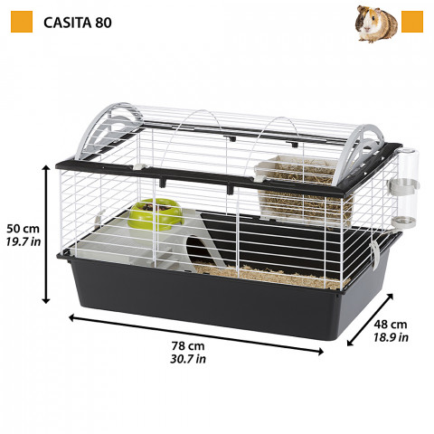 FERPLAST Casita 80 - klatka dla świnki morskiej i królika - Galeria zdjęcie 3