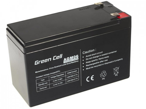 GREEN CELL AKUMULATOR ŻELOWY AGM06 12V 9AH - Galeria zdjęcie 1