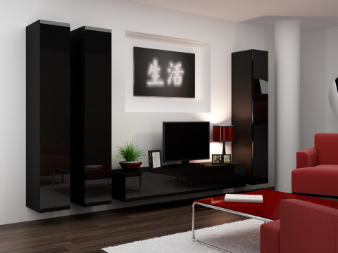 Zestaw meblowy VIGO 1 czarny/czarny połysk - Galeria zdjęcie 1