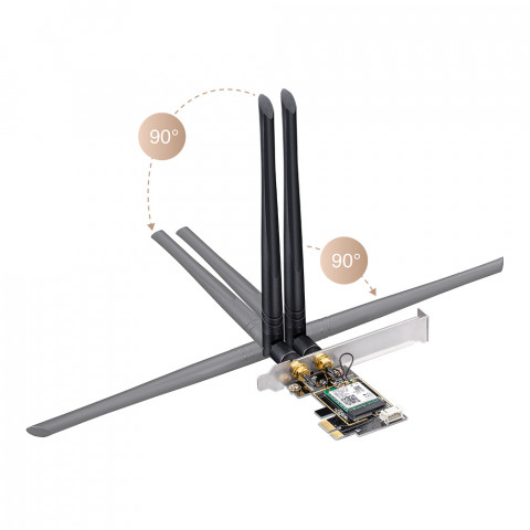 Karta sieciowa CUDY WE3000 AX5400 Wi-Fi 6 + BT 5.2 Intel AX210 PCIe - Galeria zdjęcie 4