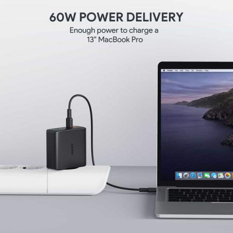 AUEKY PA-D5 ŁADOWARKA SIECIOWA 63W 2XUSB PD 3.0 - Galeria zdjęcie 3