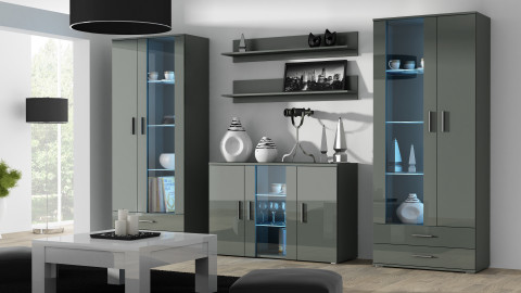 Witryna SOHO S6 2D2S szary/ szary połysk - Galeria zdjęcie 5