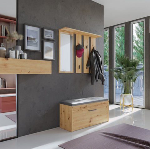 Wieszak + lustro PARMA 100x15xH.81,5 artisan - Galeria zdjęcie 3