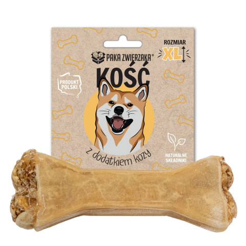 PAKA ZWIERZAKA Kość z dodatkiem kozy XL 17 cm - przysmak dla psa - 115g - Galeria zdjęcie 1