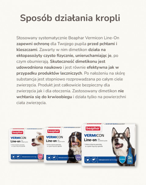 BEAPHAR VERMIcon Line-on Dog M - krople przeciw pasożytom dla psa - 3x3 ml - Galeria zdjęcie 7
