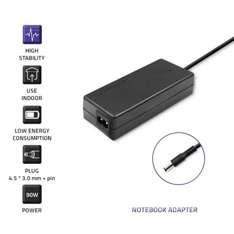 Qoltec Zasilacz do Dell | 90W | 19.5V | 4.62A | 4.5*3.0+pin - Galeria zdjęcie 3
