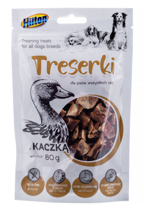 HILTON Treserki mięsne z kaczki - przysmak dla psa - 80 g - Galeria zdjęcie 1