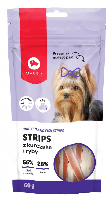 MACED Strips z kurczaka i ryby - przysmak dla psa - 60g - Galeria zdjęcie 1