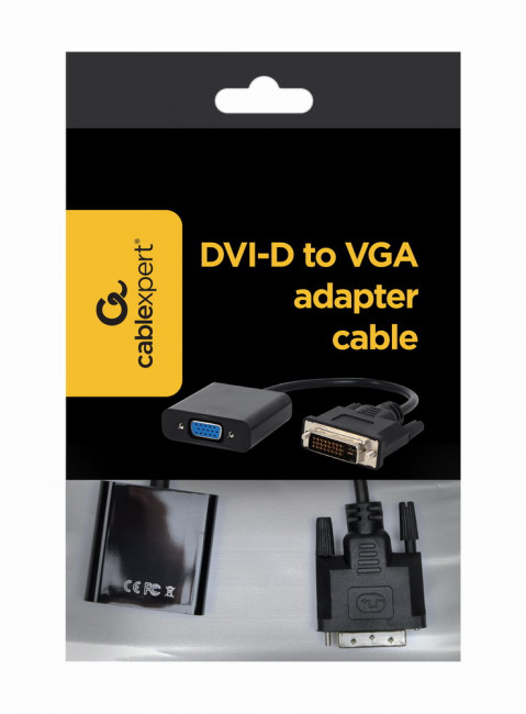Gembird adapter dvi-d -> vga (24m/15f) czarny a-dvid-vgaf-01 - Galeria zdjęcie 1
