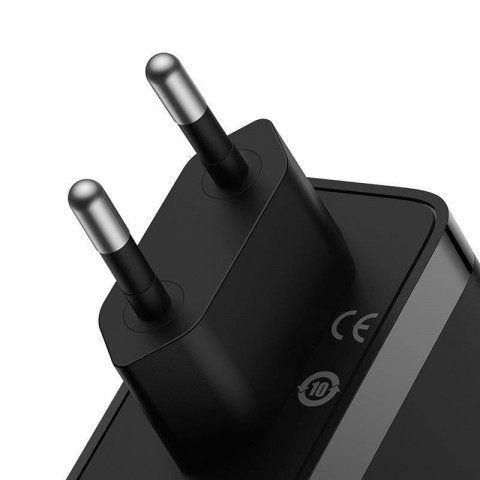 BASEUS ŁADOWARKA SIECIOWA 2X USB-C + USB (CZARNA) - Galeria zdjęcie 2