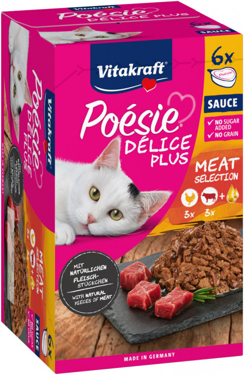 VITAKRAFT Poesie delice PLUS kurczak+wołowina - Przysmak dla kota - 6x85g - Galeria zdjęcie 1