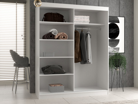 Szafa z drzwiami przesuwnymi IGA 160x61xH200 biel - Galeria zdjęcie 2