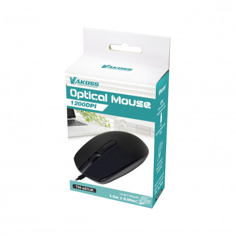 VAKOSS MYSZ OPTYCZNA 1200DPI TM-481UK CZARNA - Galeria zdjęcie 2