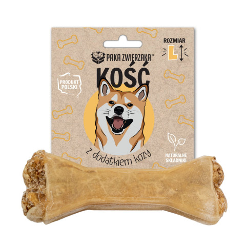 PAKA ZWIERZAKA Kość z dodatkiem kozy L 13,5 cm - przysmak dla psa - 70g - Galeria zdjęcie 1