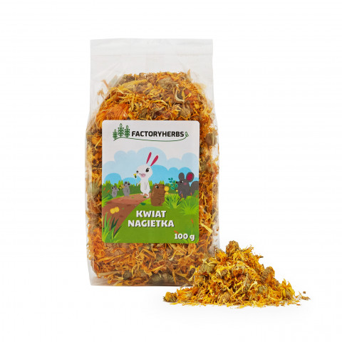 FACTORY HERBS Kwiat nagietka - przysmak dla gryzoni i królika - 100g - Galeria zdjęcie 1