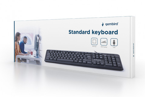 Klawiatura Gembird przewodowa KB-U-103-RU ( czarny rosyjska USB ) - Galeria zdjęcie 8