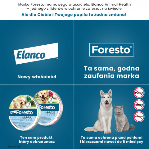 ELANCO Foresto - obroża przeciw kleszczom i pchłom dla psa i kota do 8kg (38cm) + GRATIS - Galeria zdjęcie 5
