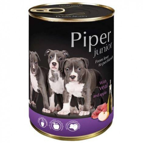 DOLINA NOTECI Piper Junior z cielęciną i jabłkiem - mokra karma dla psa - 400g - Galeria zdjęcie 1