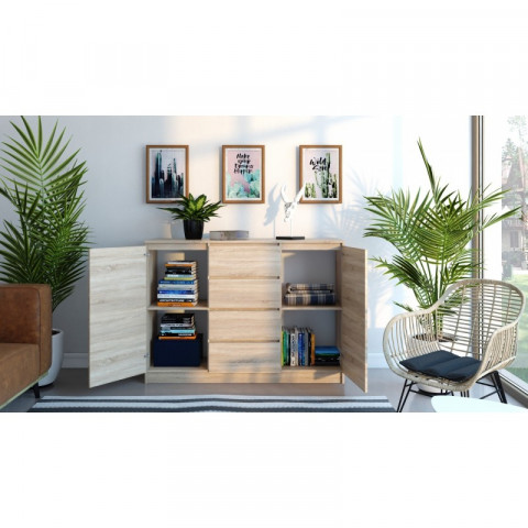 KOMODA 2 DRZWI 4 SZUFLADY SONOMA - Galeria zdjęcie 4