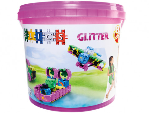 Klocki konstrukcyjne CLICS - Zestaw 175 el. (8w1) GLITTER - Galeria zdjęcie 1