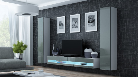 Zestaw meblowy VIGO NEW 4 biały/szary połysk - Galeria zdjęcie 1