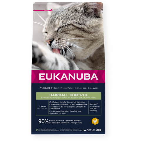EUKANUBA Hairball Control Chicken - sucha karma dla kota - 2kg - Galeria zdjęcie 1