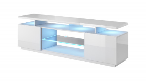 Szafka RTV EVA 180x40x52 biały/biały połysk - Galeria zdjęcie 1
