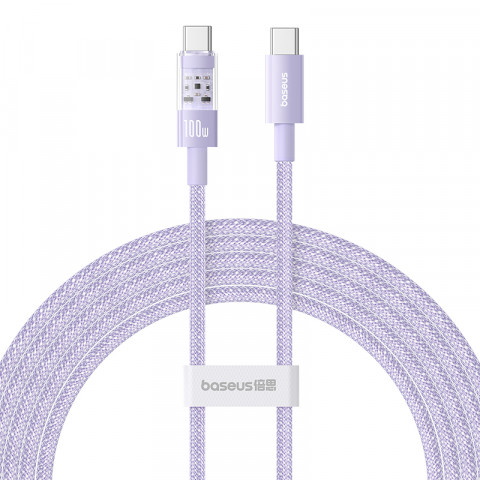 Kabel Baseus Gem Typ C-Typc C 100W 2m (fioletowy) - Galeria zdjęcie 1
