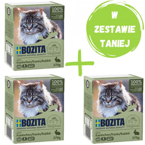 BOZITA Królik w galaretce - mokra karma dla kota - 2x370g + GRATIS - Galeria zdjęcie 1