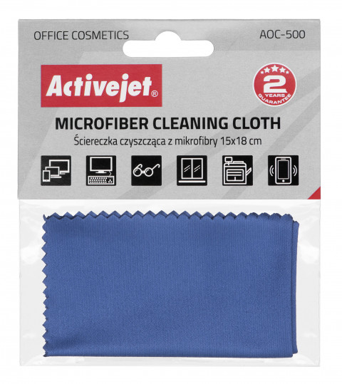 Activejet AOC-500 Ściereczka czyszcząca z mikrofibry 15x18cm - Galeria zdjęcie 1